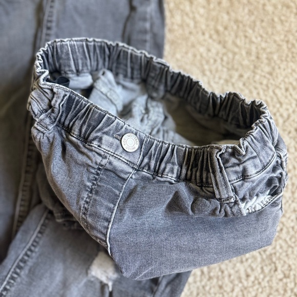 👖 Indigo Bank Kids Gray Distressed Jeans – Size 150 (Youth) - Picture 5 of 6
